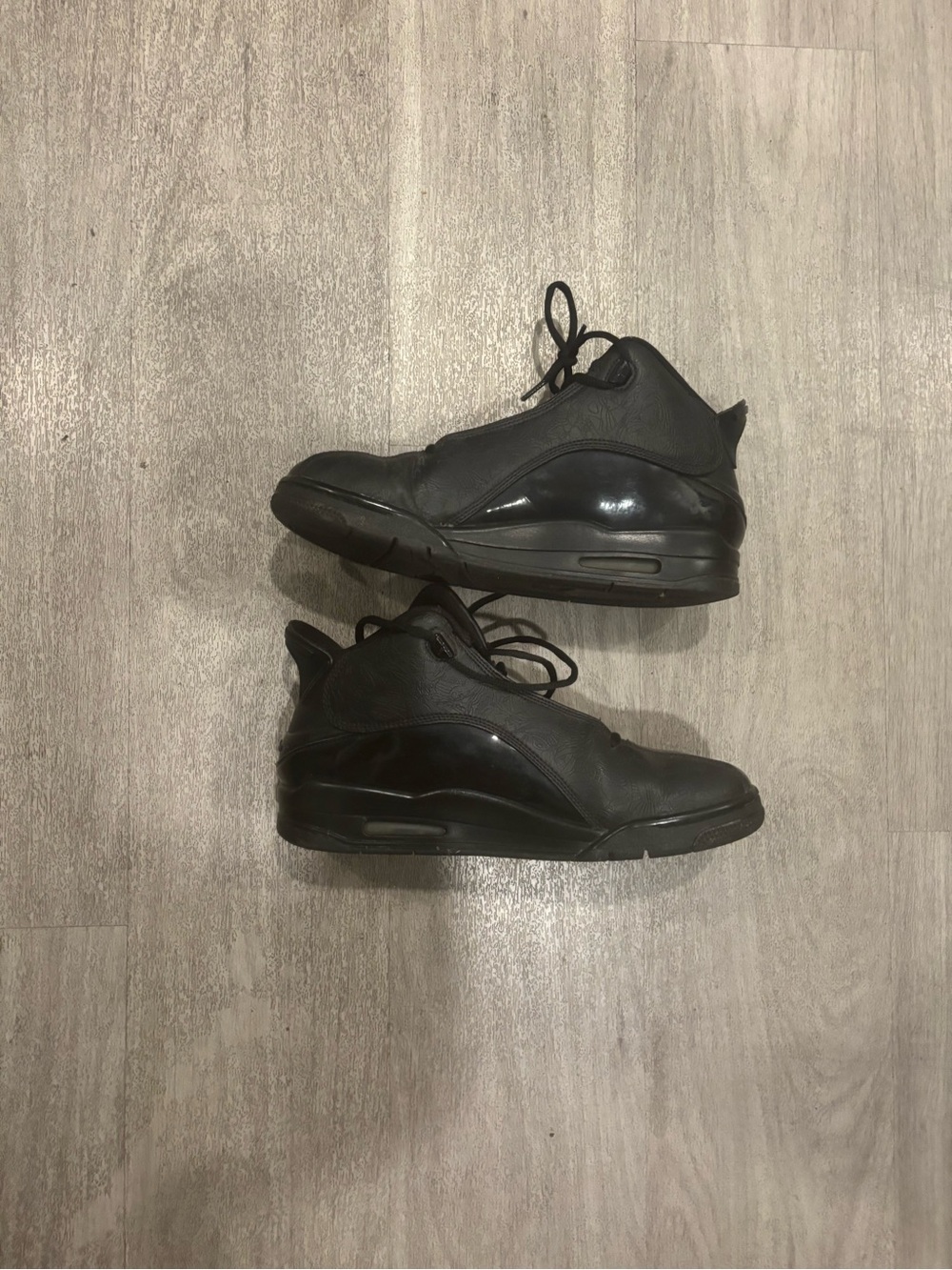 Jordan Black Mid-Top Leather Sneakers